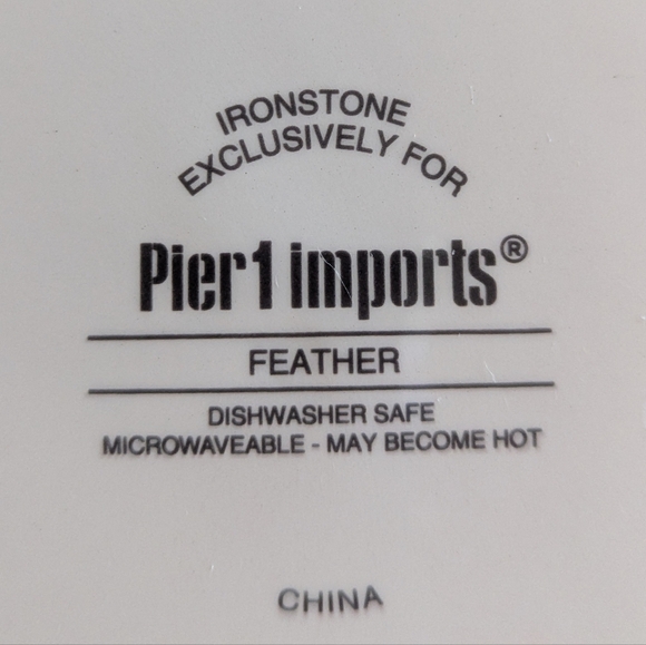 Pier 1 Ironstone Feather Luncheon Plates Set Of 2 - Picture 3 of 5